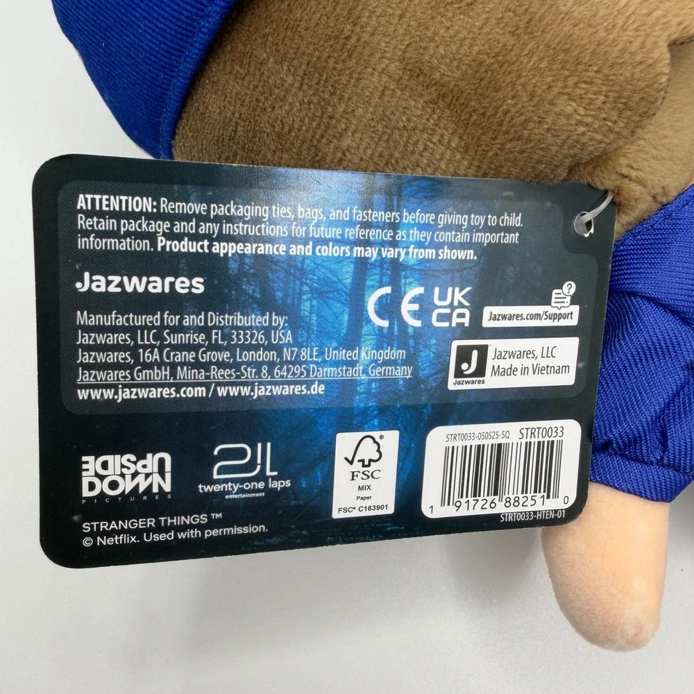 Stranger Things Dustin Henderson Plush Jazwares‎ 8-9 inch NWT